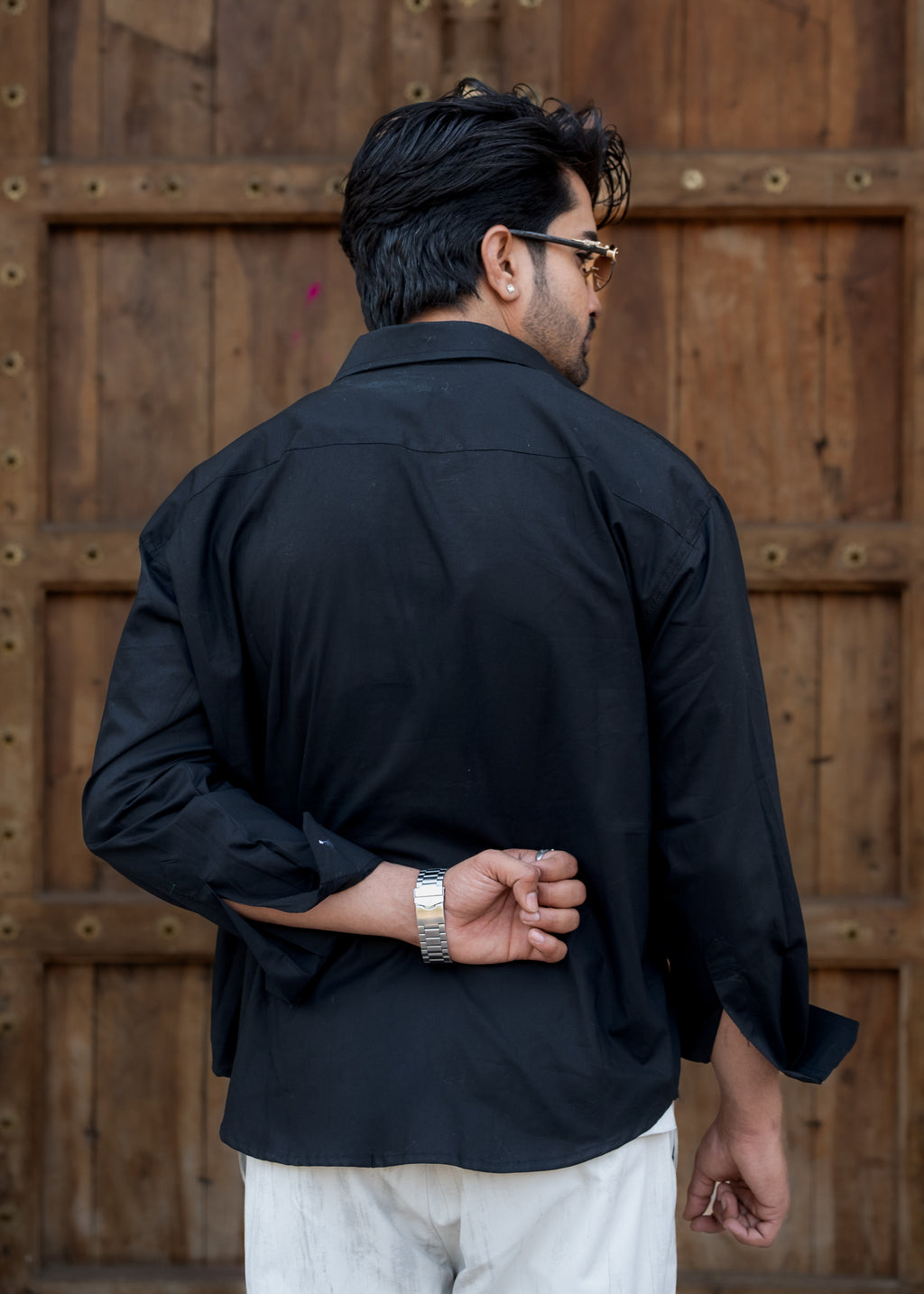 Atrangi Black High-Low Cotton Shirt