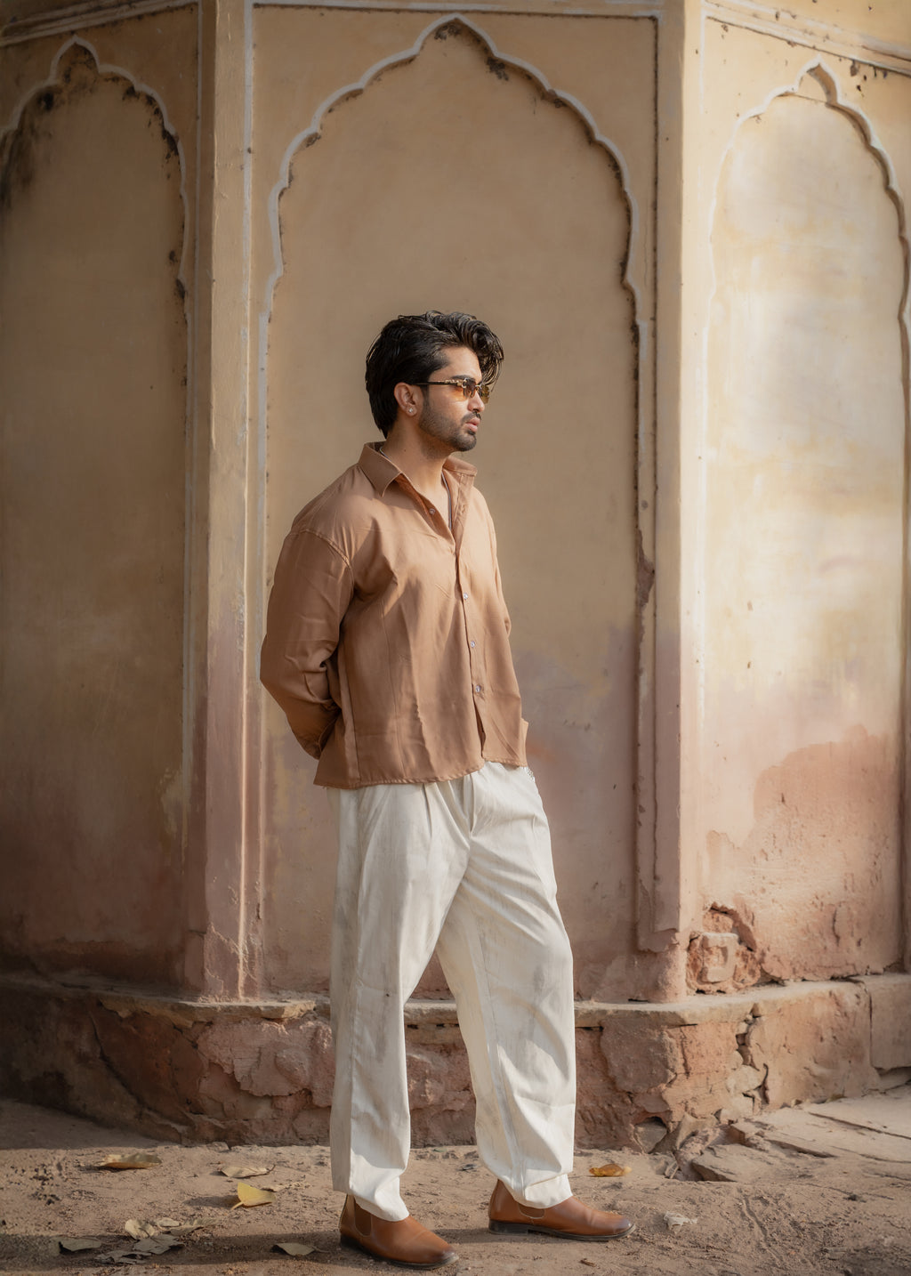 Atrangi caramel brown oversized shirt