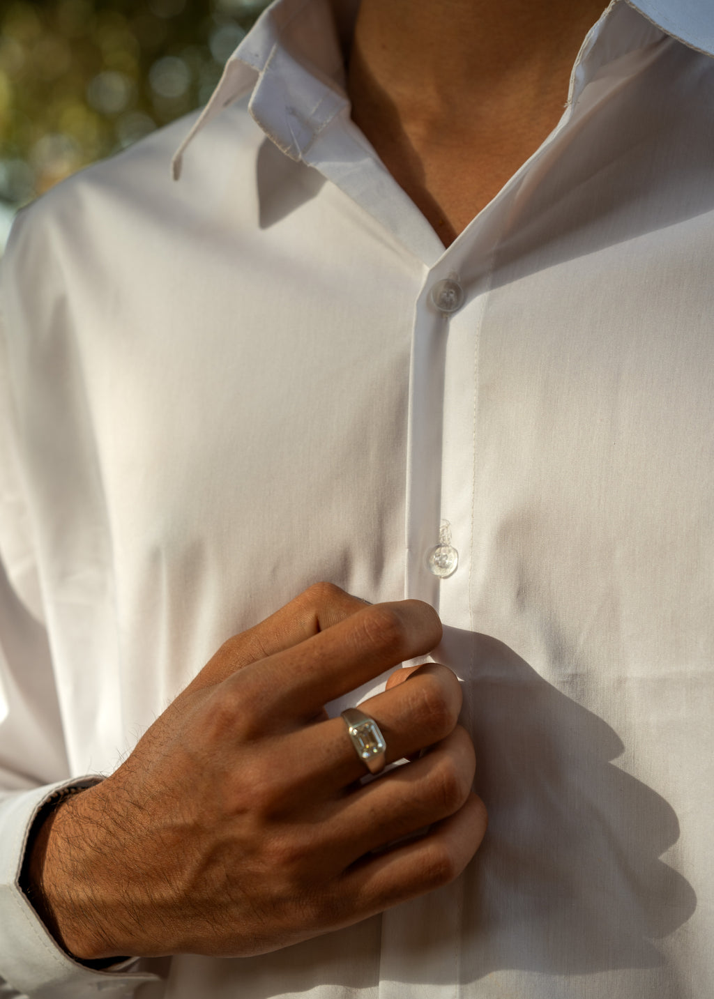 Atrangi White High-low cotton shirt