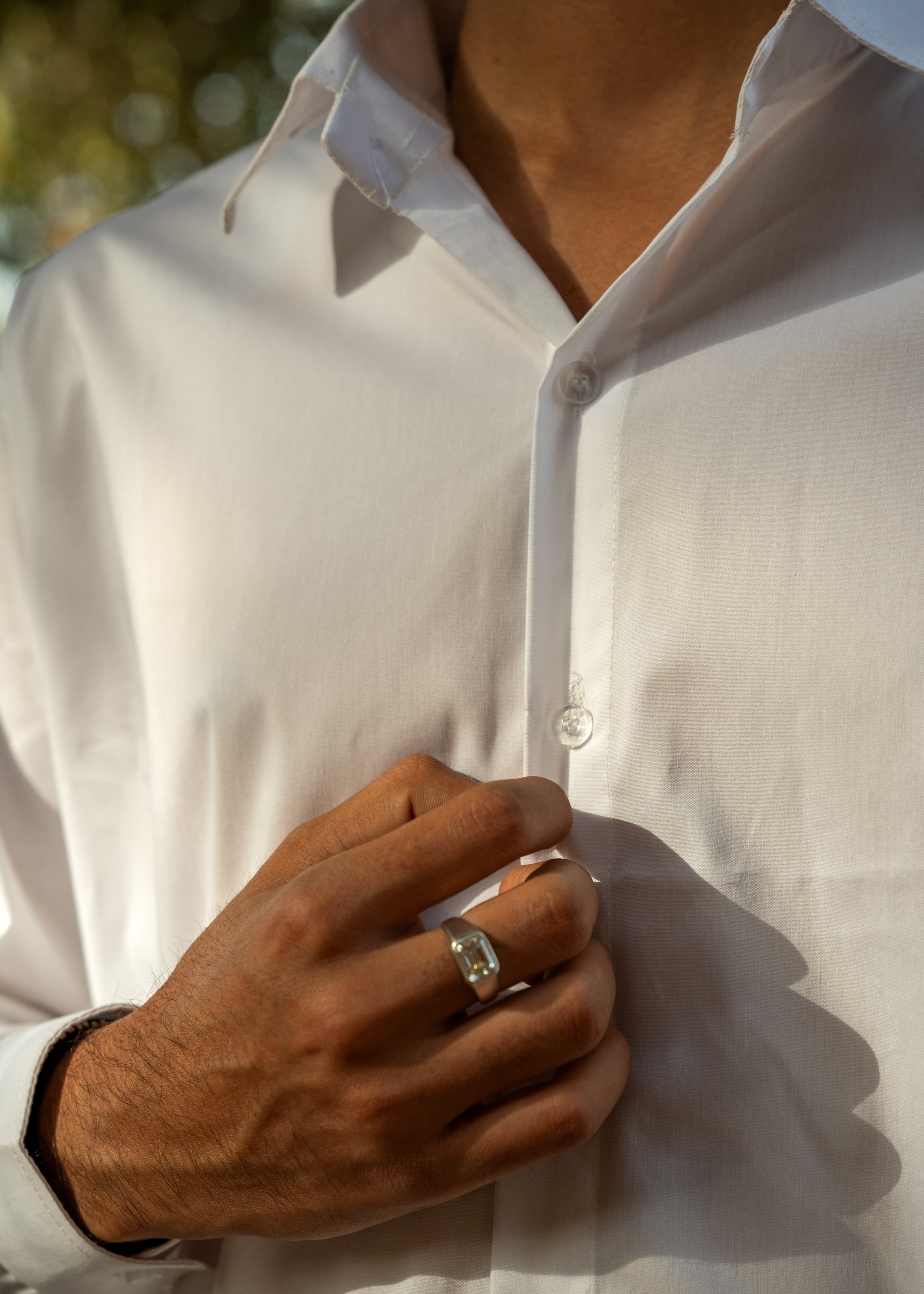 Atrangi White High-low cotton shirt