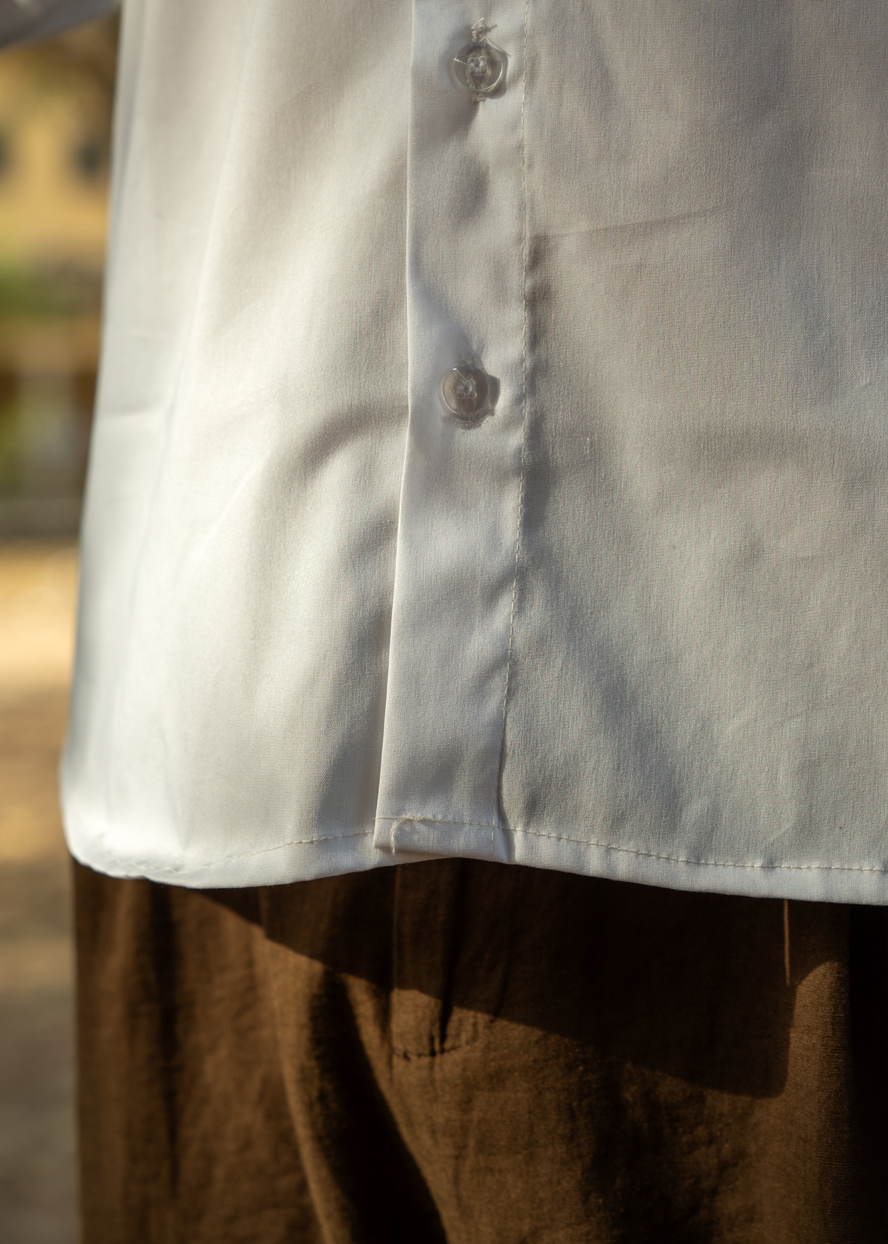 Atrangi White High-low cotton shirt